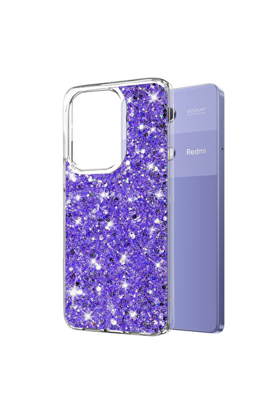 Techsuit Husa cu sclipici Xiaomi Redmi Note 13 Pro 4G Sparkly Glitter, mov