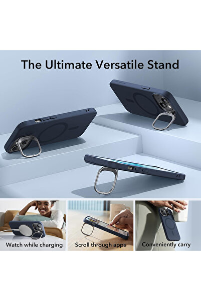 ESR iPhone 15 Plus Cloud Soft HaloLock Kickstand Case, blue