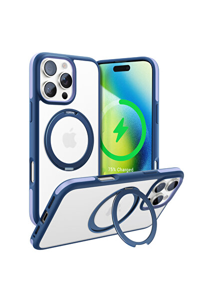 TORRAS Husa iPhone 16 Pro Ostand R Fusion MagSafe Series, albastru