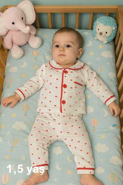 MİLAYS LİFE HOME COLLECTİON طقم بيجامة للفتيات الرضع من عمر 6 أشهر إلى سنتين،...