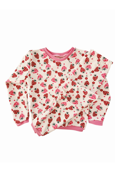 atelyu Girl Child Strawberry Pattern Cotton Pajamas