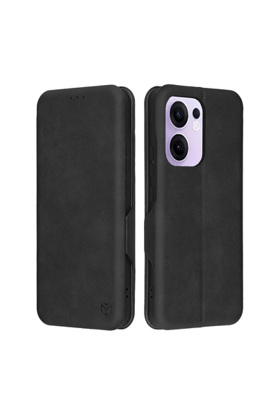 Techsuit Πορτοφόλι Husa 360° Oppo Reno13 F 4G Safe Wallet Plus, μαύρο