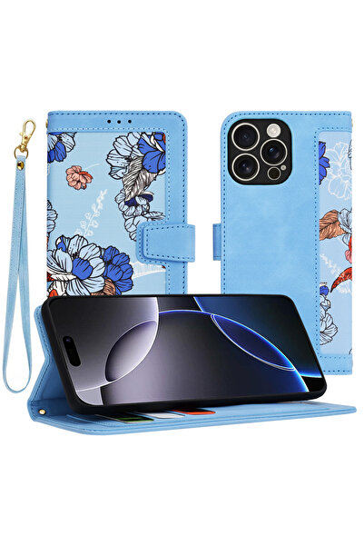 Techsuit Husa personalizata fete iPhone 16 Pro Max FlipCraft, bleu