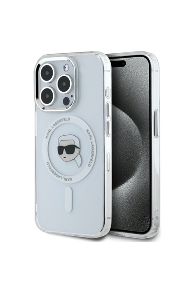 Karl Lagerfeld Husa iPhone 15 Pro Karl Lagerfeld IML MagSafe, Karl`s Head, al...