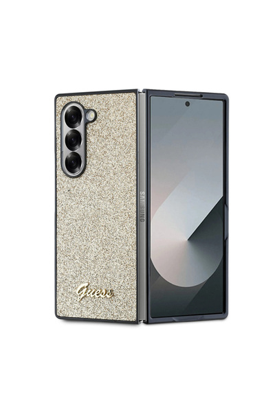 Guess Husa Glitter Script Samsung Galaxy Z Fold6 cu sclipici, auriu, GUHCZFD6...