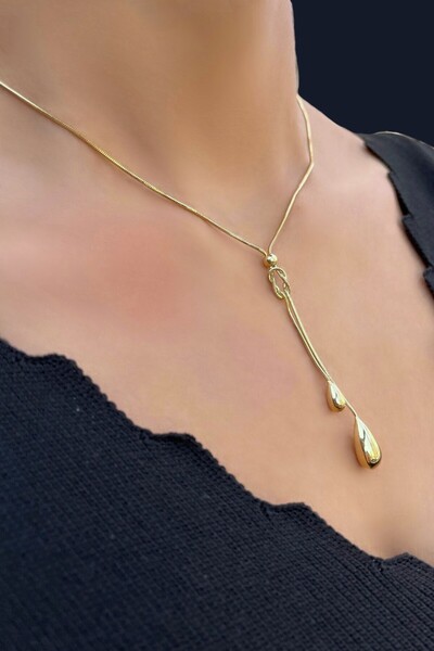 Altınaşkı Damla Düğüm Altın Kolye