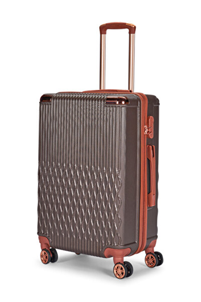 LİMRA 5-Piece Luggage Set with 4 Wheels, Solid and Modern Design, Brown