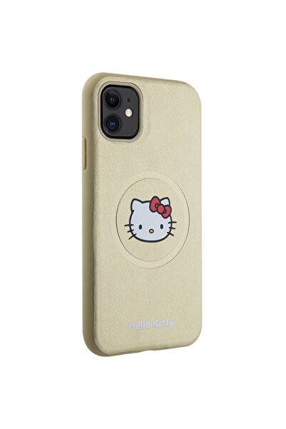 Hello Kitty Husa Hello Kitty iPhone 11 Hardcase Leather Kitty Head MagSafe, HKHMN61PGHCKD, auriu