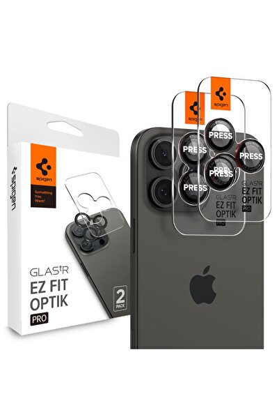 Spigen [Pachet 2x] Folie sticla camera iPhone 14 Pro Glas.tR Optik EZ Fit Pro...
