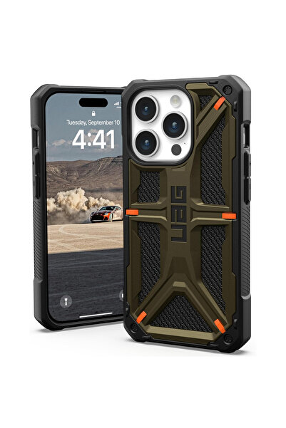 UAG Husa iPhone 15 Pro Monarch, Kevlar Element Green