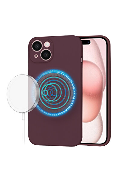 Techsuit Husa silicon iPhone 15 SoftFlex MagSafe, bordo