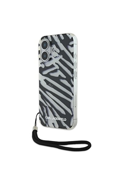 Karl Lagerfeld Husa iPhone 16 Karl Lagerfeld IML Luxury, Zebra Pattern&Cord, ...