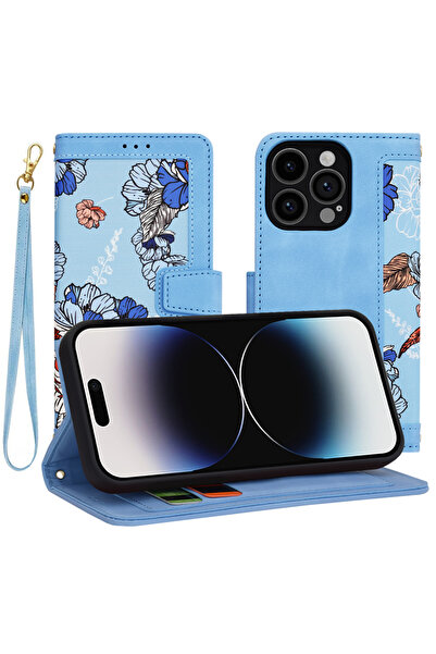 Techsuit Husa personalizata fete iPhone 14 Pro FlipCraft, bleu