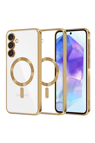 Techsuit Husa premium Samsung Galaxy A55 5G Luxury Crystal MagSafe, auriu