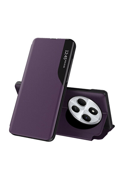 Techsuit Husa Xiaomi Redmi 14C Leather View flip tip carte, mov