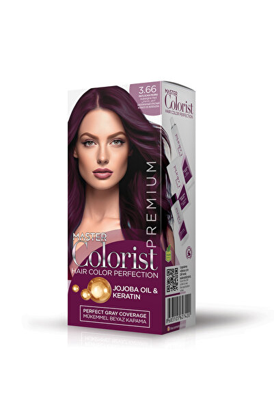 Master colorist Premium Yarı Kit Set Saç Boyası 3.66 Patlıcan Moru