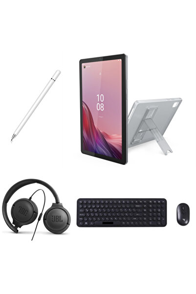 LENOVO Tab 4GB RAM 128 GB HAFIZA 10.1"İNCH M10 GRİ TABLET+ŞEFFAF KILIF+KLAVYE VE MOUSE+KALEM+KULAKLIK