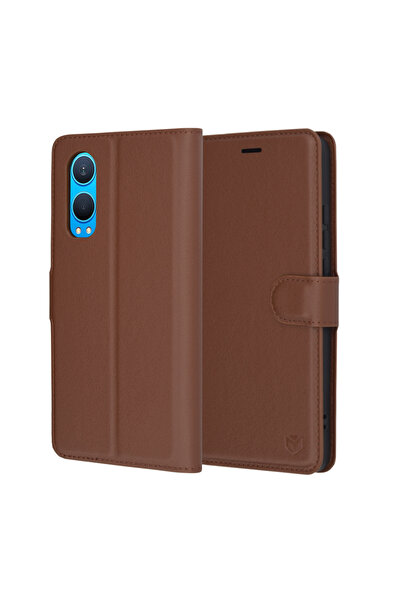 Techsuit Husa OnePlus Nord CE4 Lite Leather Folio, maro