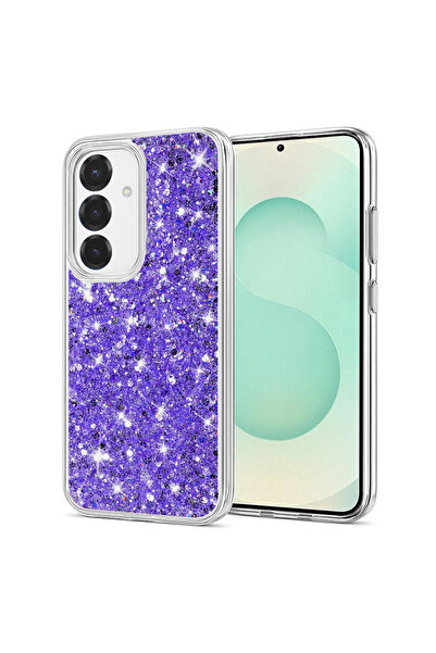 Techsuit Θήκη Samsung Galaxy S25 Plus με λαμπερή γκλίτερ, μωβ