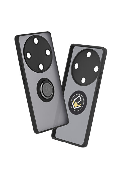 Techsuit Husa Honor Magic5 Lite Glinth cu inel suport stand magnetic, negru