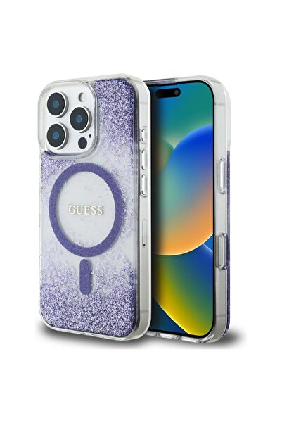 Guess Husa originala iPhone 16 Pro Max Hardcase Resin Bottom Glitter MagSafe,...