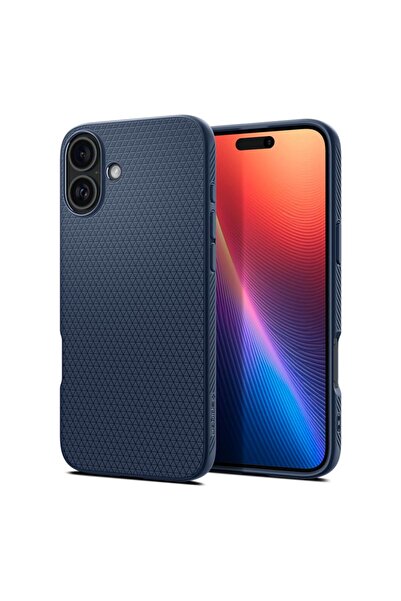Spigen Калъф Liquid Air за iPhone 16, тъмносин