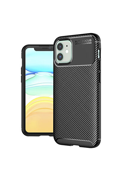 Techsuit Husa iPhone 11 CarbonFiber, negru