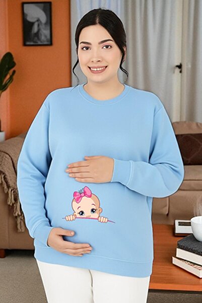 E-ROMA BASKILI HAMİLE SWEATSHIRT