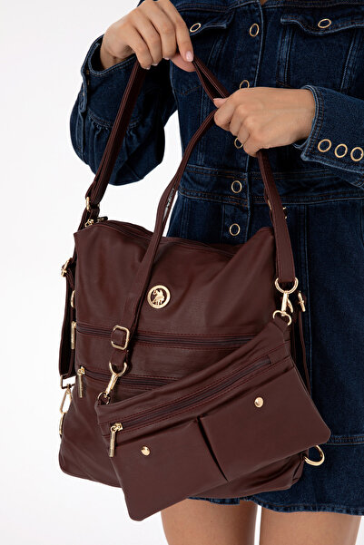 U.S. Polo Assn. Kadın Bordo Yumuşak Sırt Ve Kol Çantası 50317804-VR014
