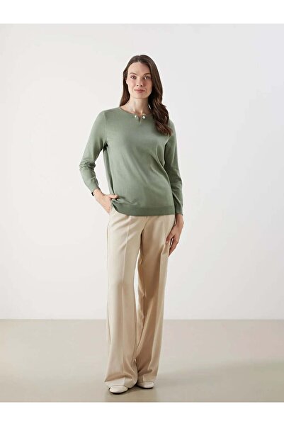 LC Waikiki LCW GraceHaki Bisiklet Yaka Kadın Triko Kazak