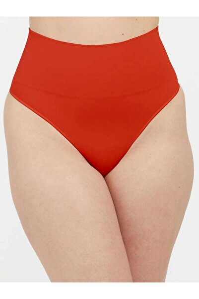 MİSTİRİK Montela Model Waist Shaper Seamless String Slip Corset Red Color