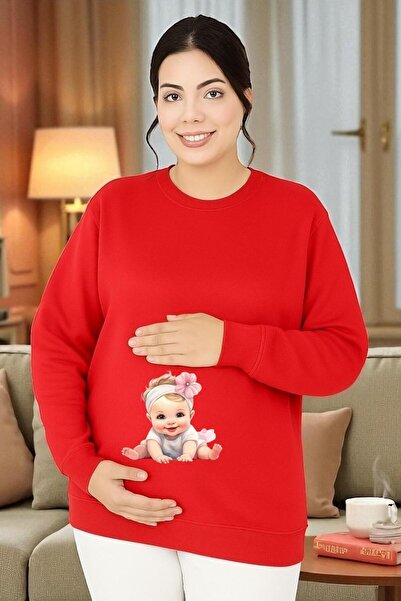 E-ROMA BASKILI HAMİLE SWEATSHIRT