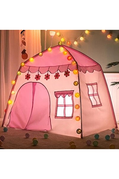 KESNUP Cort de joacă pentru fete, căsuță cu lumini și ferestre