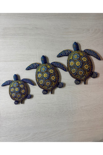 NOSTA Dekoratif duvar süsü üçlü kaplumbağa 3’lü