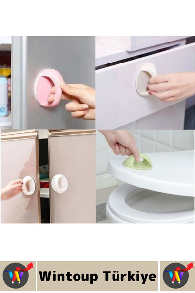 Wintoup Premium Window Cabinet Drawer Tile Wood Multi-Purpose Self-Adhesive Practical Handle Grip 4 Pieces