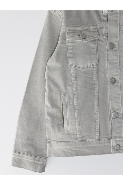 DobaKids Boys' Denim Jacket with Pockets Children's Jeans Coat Spring Winter Grey Kids Coat 5-14 Years