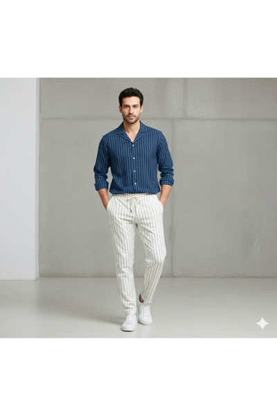 dwnwear Trend Men's Crepe Fabric Shirt Pants Set |   Seasonal & Comfortable |   Modern
