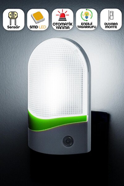 Telvesse Otomatik Gece Lambası Işığa Duyarlı LDR Sensörlü Fotoselli Karanlık Sensörlü Işık Renkli 8884