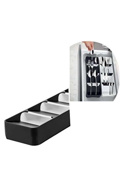OEM Tavă organizatoare pentru sertare, negru/alb, plastic, 12,5x38,5x5cm