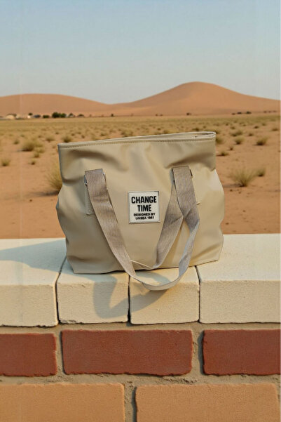 PAPATAY Large Size Cream Women's Cross Shoulder and Hand Bag