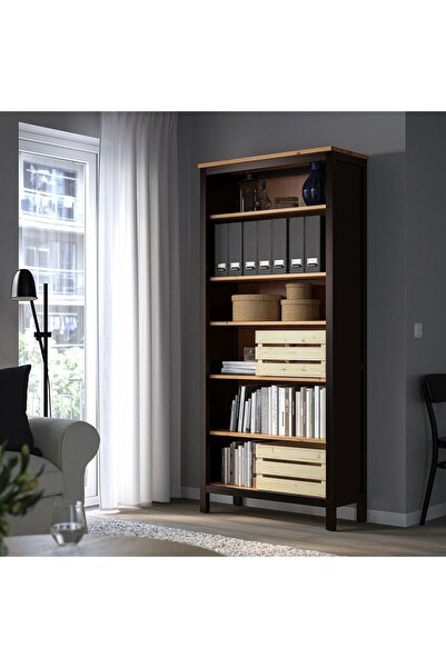 UZUNKAYA HOME HEMNES kitaplık, venge-kahverengi, 90x197 cm