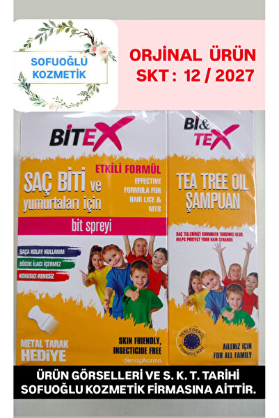 Bitex SAÇ BİTİ VE YUMURTALARI İÇİN BİT SPREYİ + ŞAMPUAN (Metal Tarak HEDİYE)