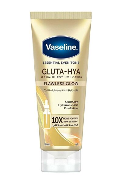 Vaseline Essential Even Tone Flawless Glow Gluta-Hya Serum Burst UV Lotion 200ml