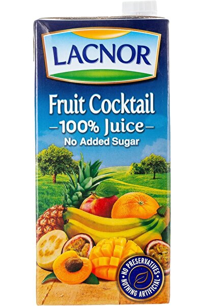 Lacnor كوكتيل فواكه أساسي 100% عصير، بدون إضافة سكر، 4 قطع × 1 لتر