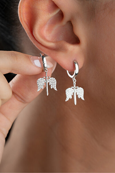 Silvano Jewelry 925 Ayar Gümüş Melek Kanadı Küpe