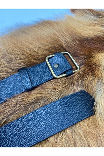 ASLIHAN KEMER حزام بانتالون نسائي أسود بإبزيم مربع ذهبي، حزام قميص، حزام فستا...