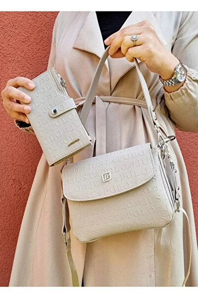 Just Polo حقيبة يد وكتف نسائية أنيقة مقاومة للماء مع محفظة مدمجة