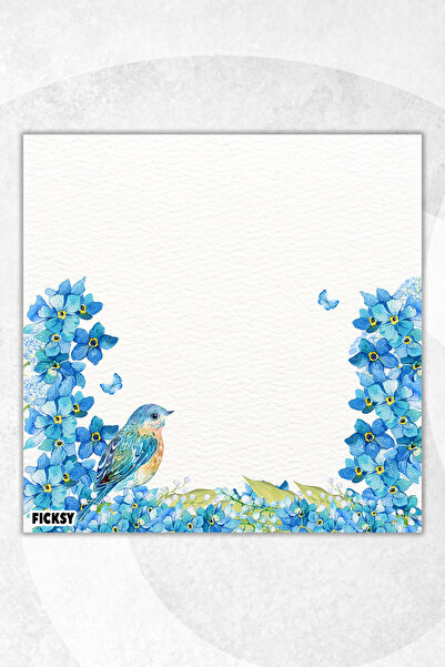 Ficksy مفكرة زهور - مقاس 9*9 سم - 50 ورقة - مفكرة - مذكرة - ورق ملاحظات - قائمة المهام - دفتر ملاحظات