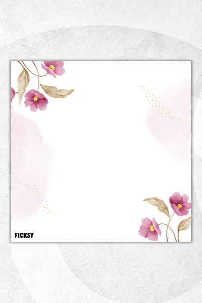 Ficksy مفكرة زهور - مقاس 9*9 سم - 50 ورقة - مفكرة - مذكرة - ورق ملاحظات - قائمة المهام - دفتر ملاحظات