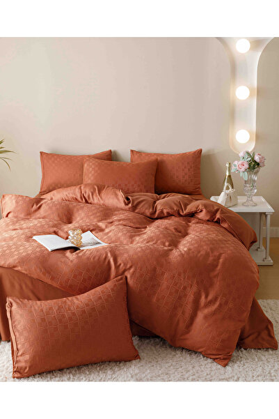 FIONNA.RO Jacquard Finetat UNI Bed Linen - Brick